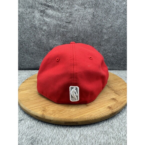 Houston Rockets Hat Cap Adult Fitted 8 1/8 Red NBA Plain Logo New Era Basketball - Picture 7 of 13